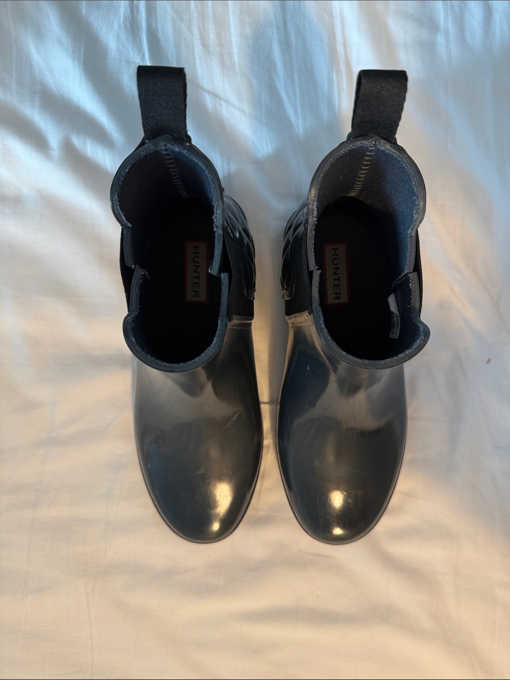 Hunter Women's Glossy Black Chelsea Rain Boots
